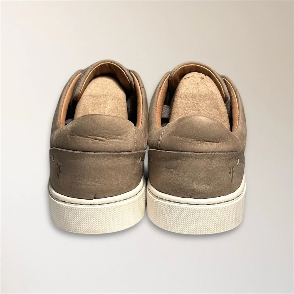 Frye Womens 9 Taupe Nubuck Leather‎ Sneakers Lace Up Casual Minimalist Street